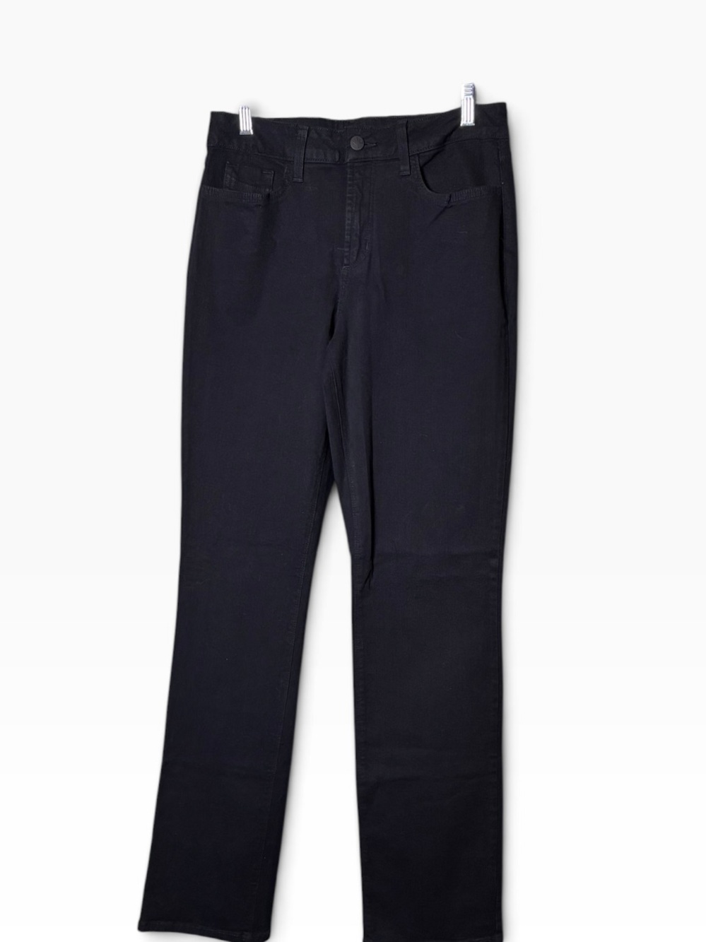 NYDJ Marilyn Straight Black Stretch Denim Blend Jeans